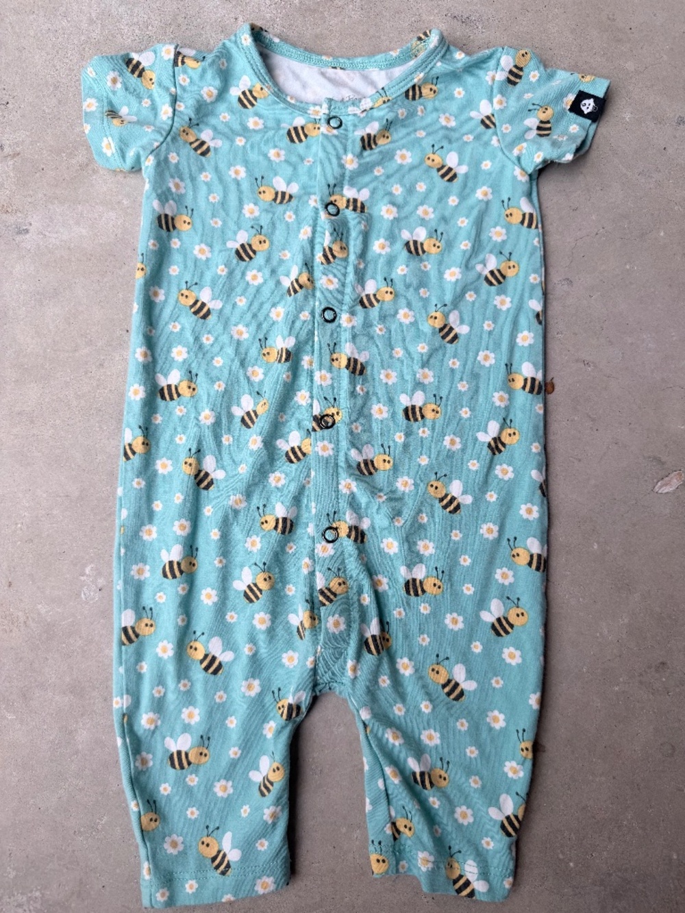 Baby Snap Front Romper -Busy Bees & Daisies